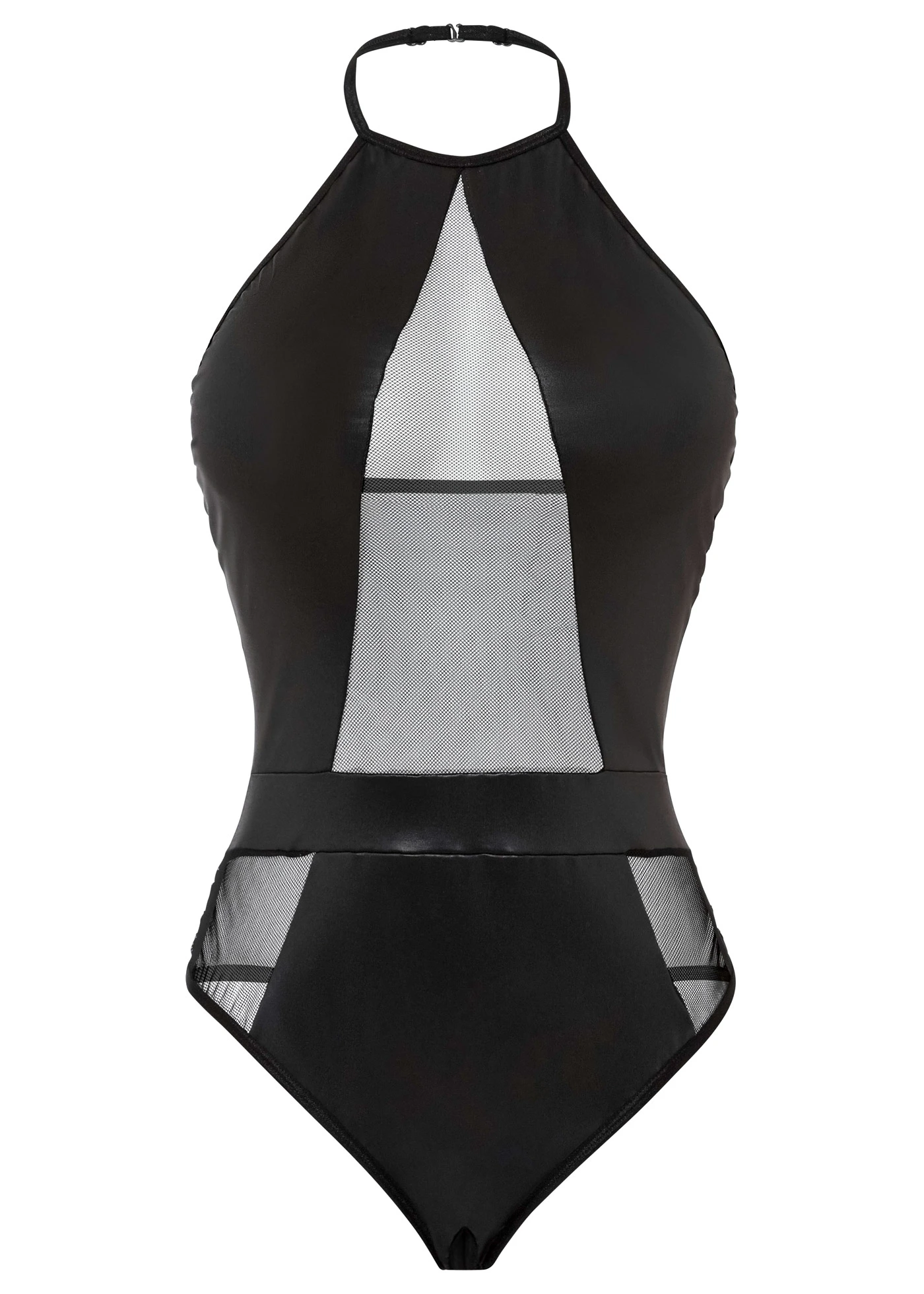 Stringbody ouvert ve vzhledu Wet • černá • bonprix obchod