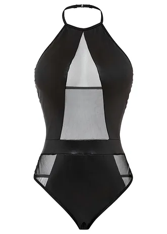 Stringbody ouvert ve vzhledu Wet • černá • bonprix obchod
