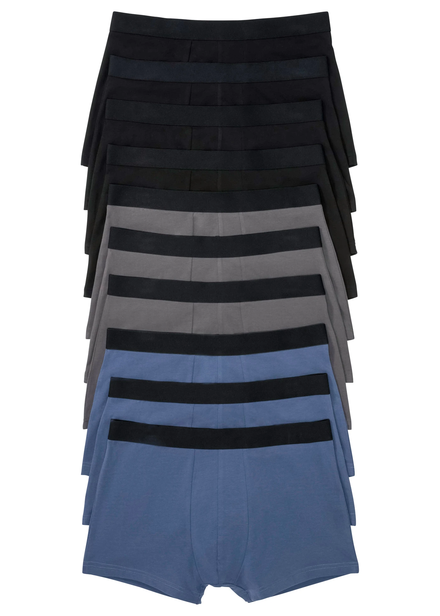 Bokszeralsó, szűk fazon, pamuttal (10 db-os csomag) • fekete+ingidó+palaszürke • bonprix áruház