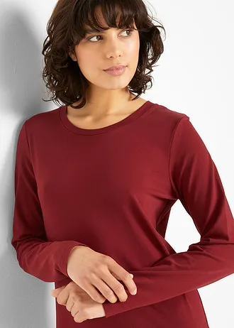 Žerzejové šaty zdůrazňující postavu (2 ks v balení) • antracitový melír + rubínově červená • bonprix obchod