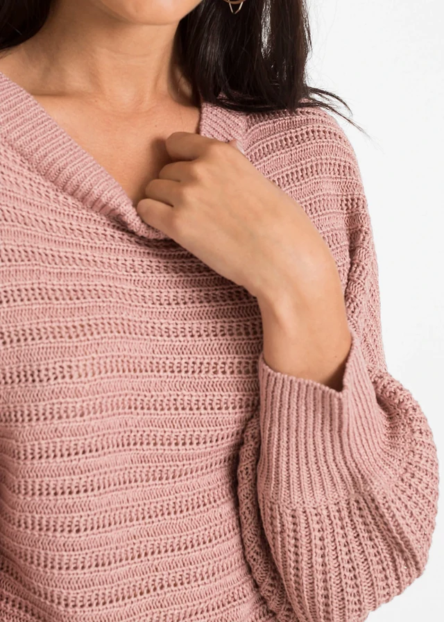 Pull oversize en maille ajourée • rose vintage • product-page.page-title-suffix