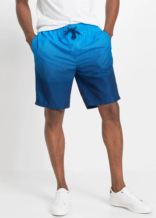 Strandbermuda met kleurverloop, regular fit, Kleur: blauw-donkerblauw