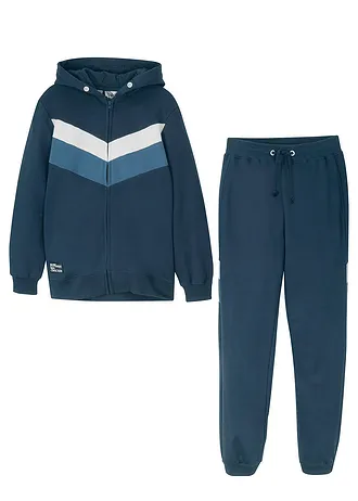 Sportovní souprava z čisté organické bavlny (2dílná souprava) • tmavě modro-džínově modro-přírodně bílá • bonprix obchod