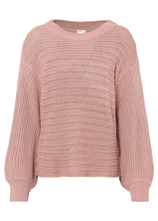 Oversized trui van broderie anglaise • vintage roze • bonprix online shop