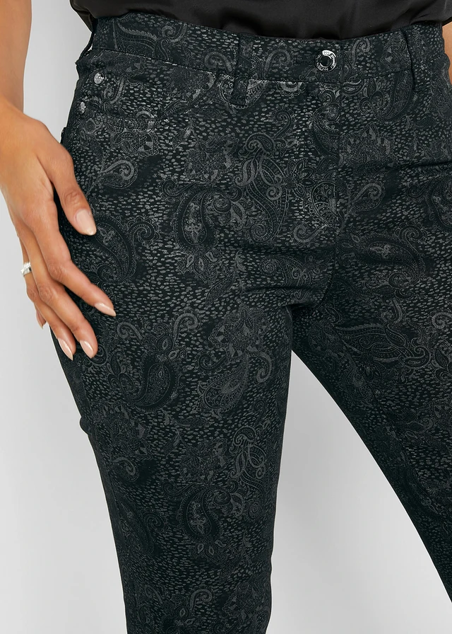 Pantalon en twill à imprimé raffiné • noir-gris fumé paisley • product-page.page-title-suffix