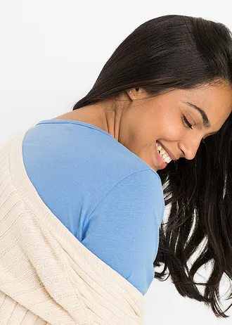 Hosszú hálóruha tiszta bio-pamutból, szín: világoskék/mintás