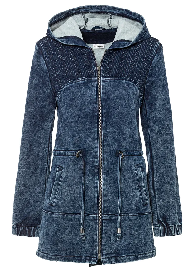 Lehká džínová parka • tmavě modrý denim washed • bonprix obchod