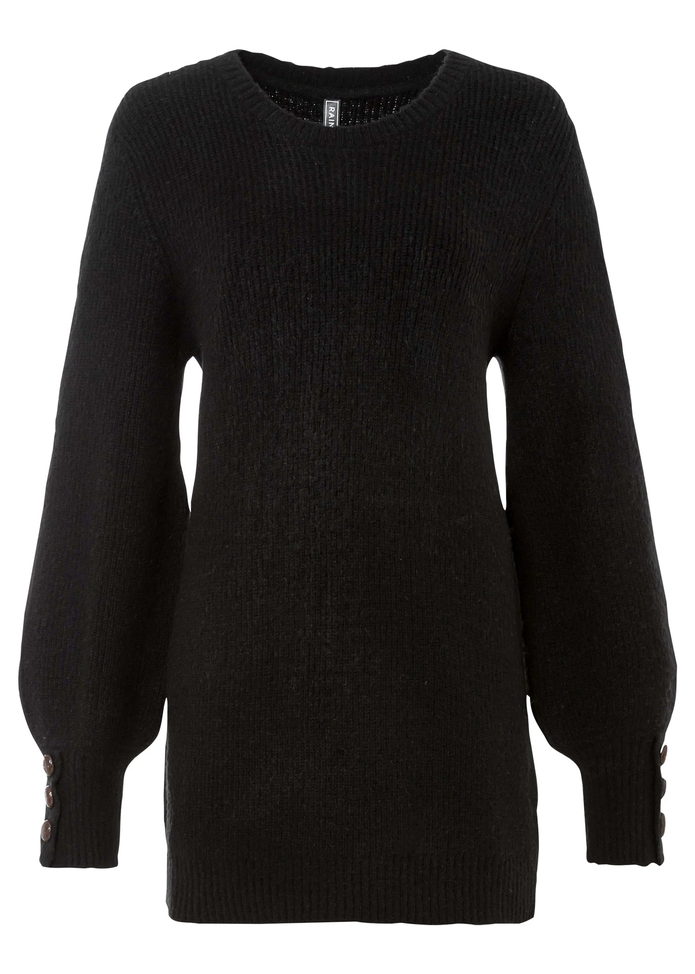 Pull long à boutons • noir • Boutique bonprix