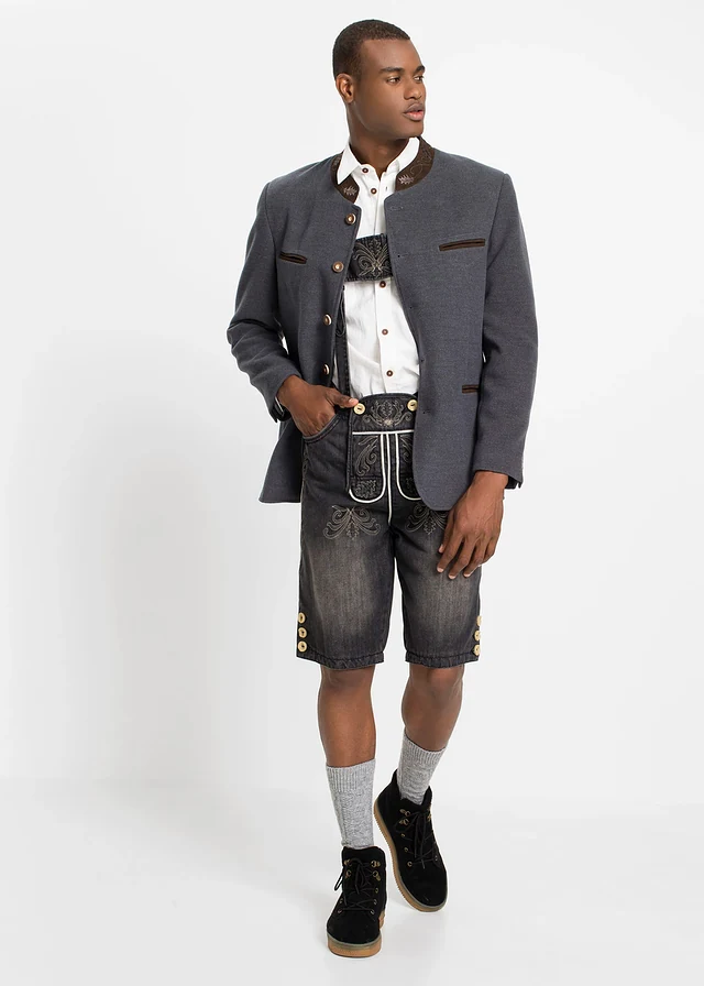 Tiroler jeans bermuda, regular fit • zwart denim • product-page.page-title-suffix
