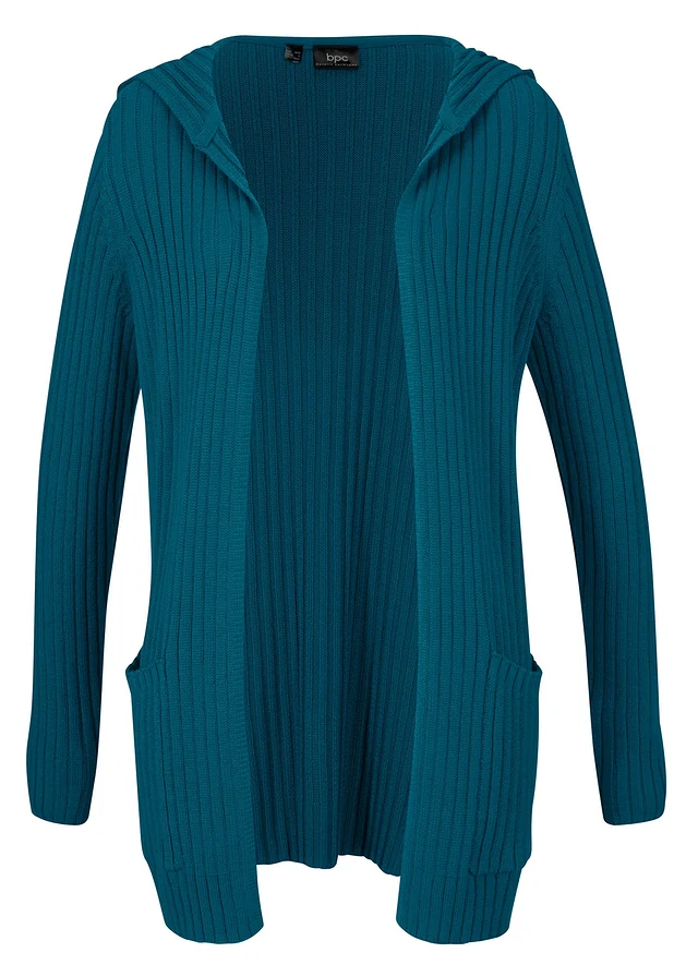 Gilet en maille à capuche
