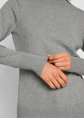 Pulover din tricotaj fin • gri • magazin bonprix