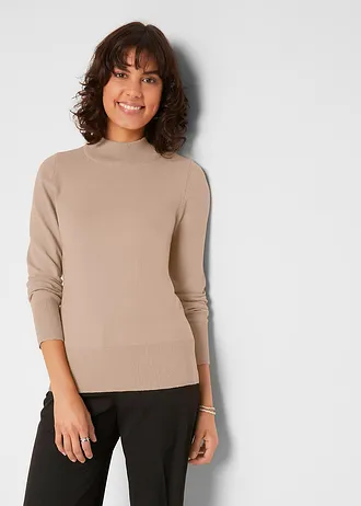 Fijngebreide trui • beige • bonprix online shop