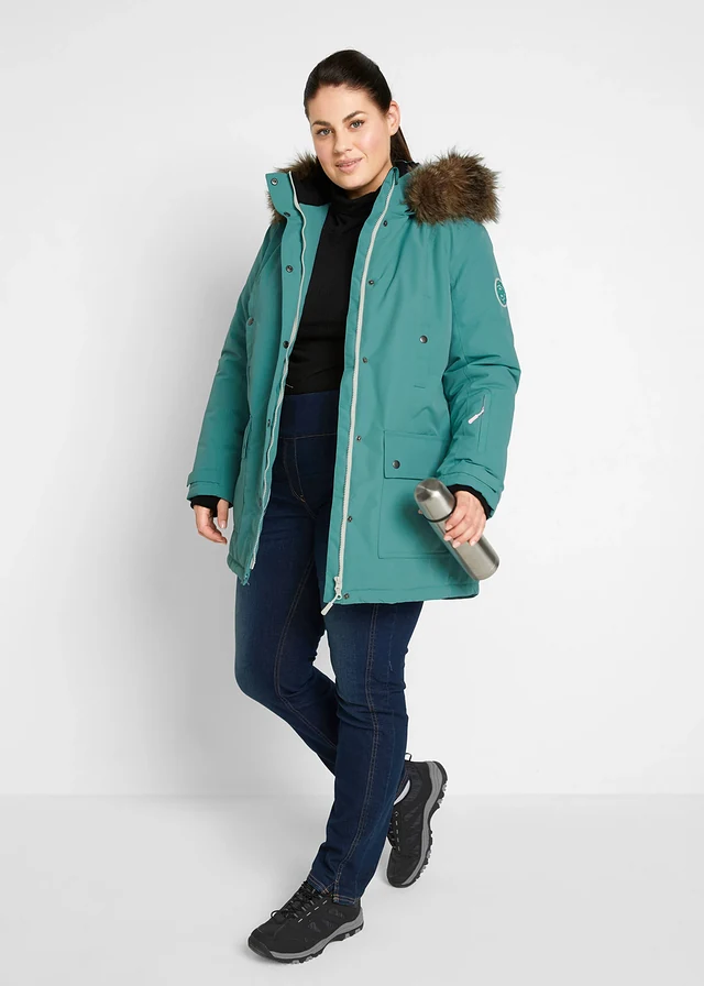 Parka outdoor imperméable avec capuche, Couleur: sauge fumé