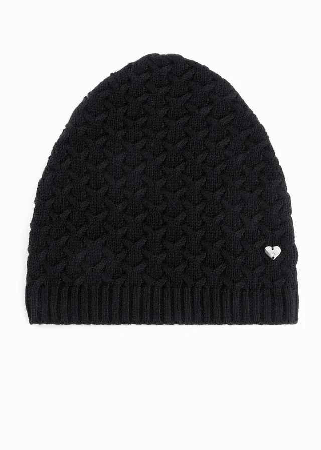 Bonnet avec cachemire, Couleur: noir