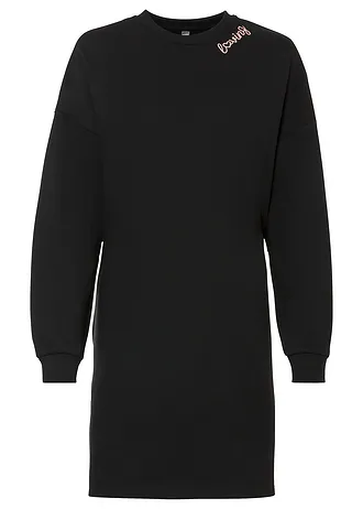 Sukienka dresowa oversized, kolor: czarny