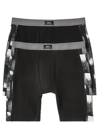 Lange boxershort met katoen (set van 2) • zwart gedessineerd • bonprix online shop