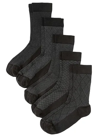 Lot de 5 paires de chaussettes à bord non comprimant • noir • Boutique bonprix