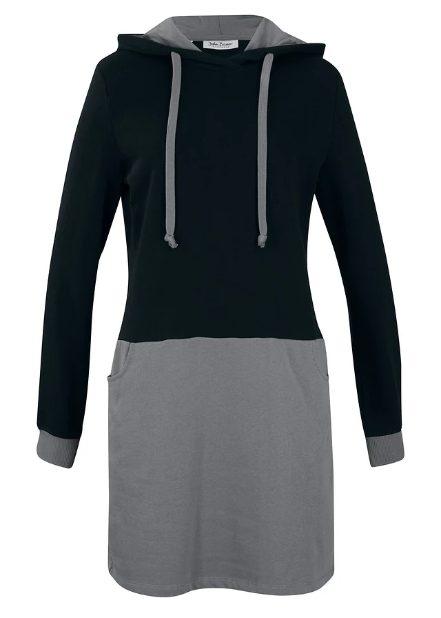 Robe en molleton, Couleur: gris-noir