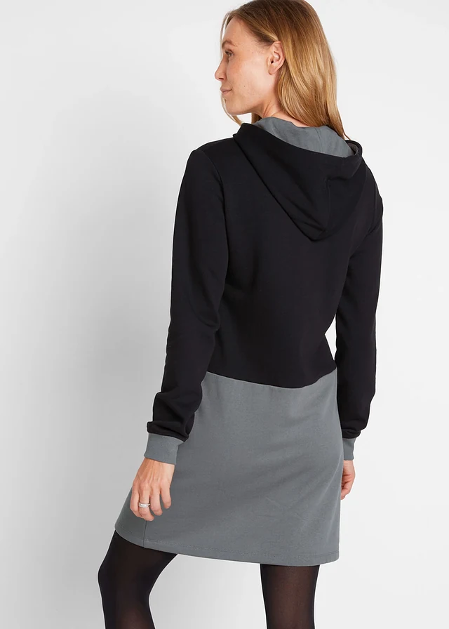 Robe en molleton, Couleur: gris-noir