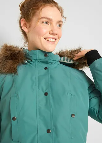 Funkční outdoorová bunda s kapucí, nepromokavá • kouřově šalvějová • bonprix obchod