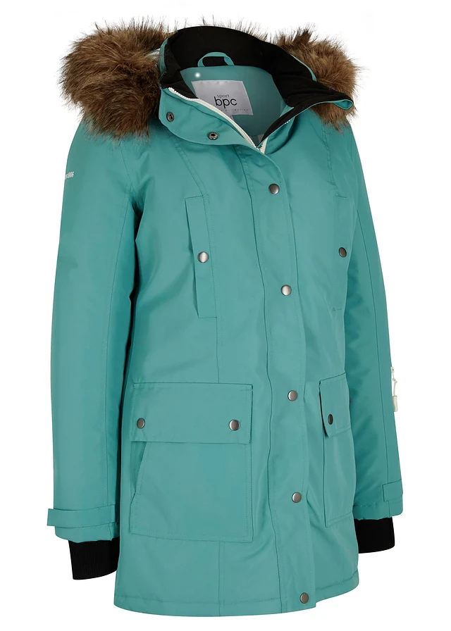 Parka outdoor imperméable avec capuche, Couleur: sauge fumé