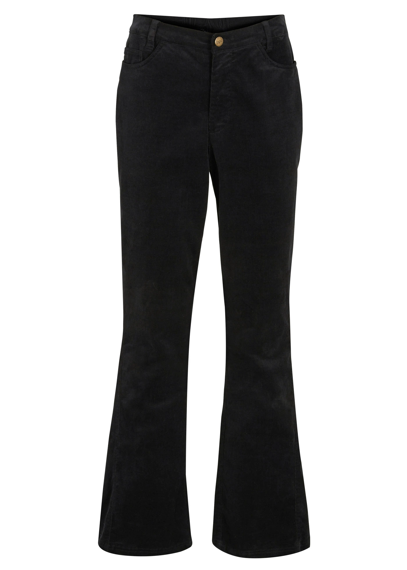 Pantalon en velours côtelé extensible avec taille haute confortable • noir • Boutique bonprix
