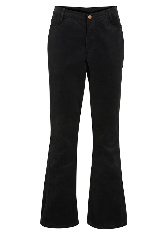 Flared stretch corduroy broek met high-waist comfortband