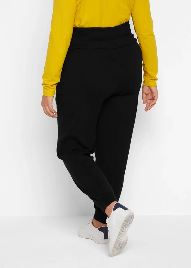 Zwangerschapsbroek van zachte knitwear, Kleur: zwart