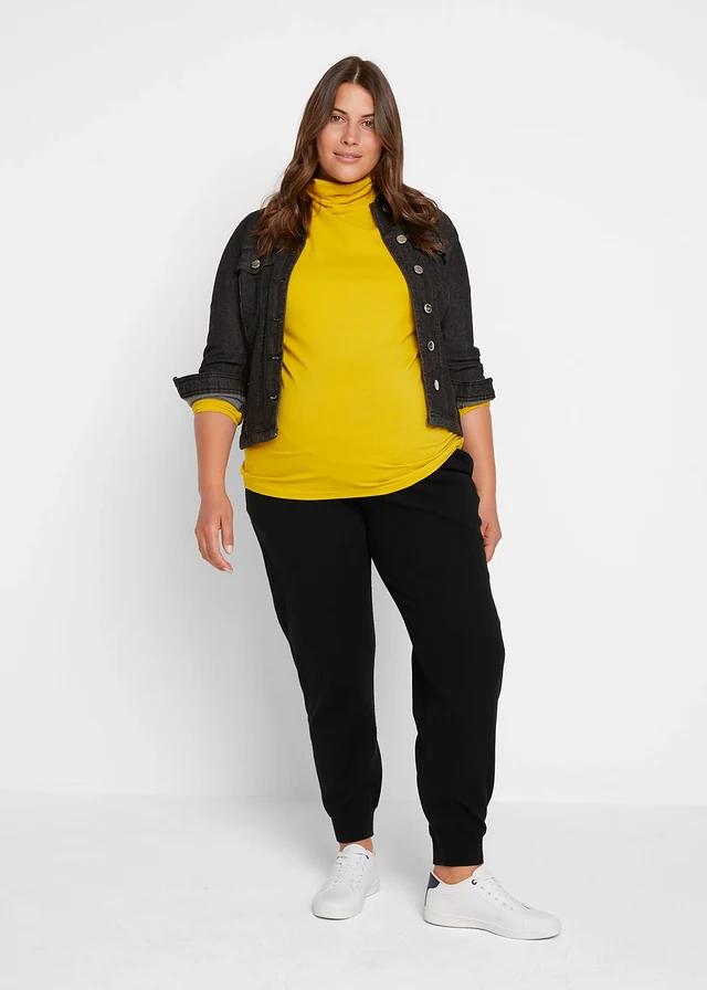 Zwangerschapsbroek van zachte knitwear, Kleur: zwart