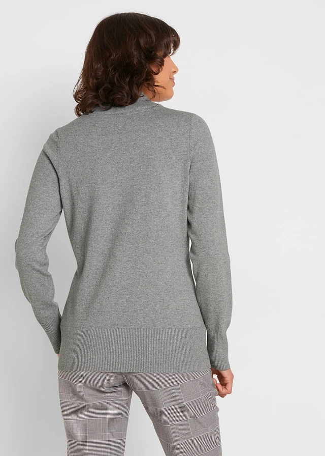 Pulover din tricotaj fin • gri • magazin bonprix