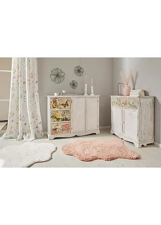 Závěs z mikrovlákna s recyklovaným polyesterem (1 ks v balení) • bílá s květy • bonprix obchod