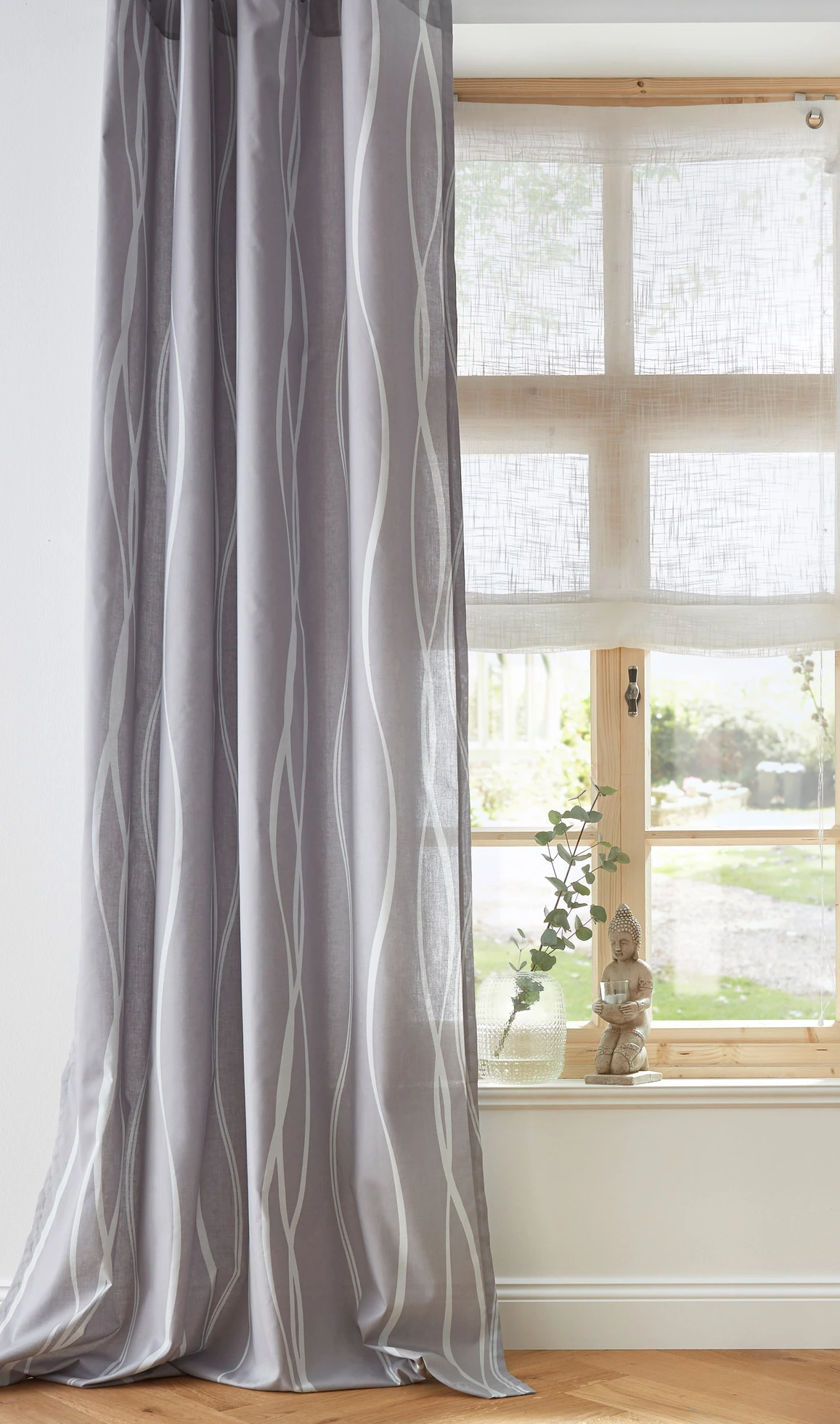 Vouwgordijn in linnenlook • wit • bonprix online shop