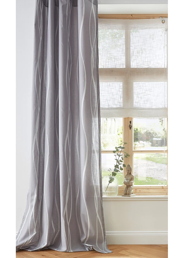 Store bateau aspect lin, Couleur: blanc