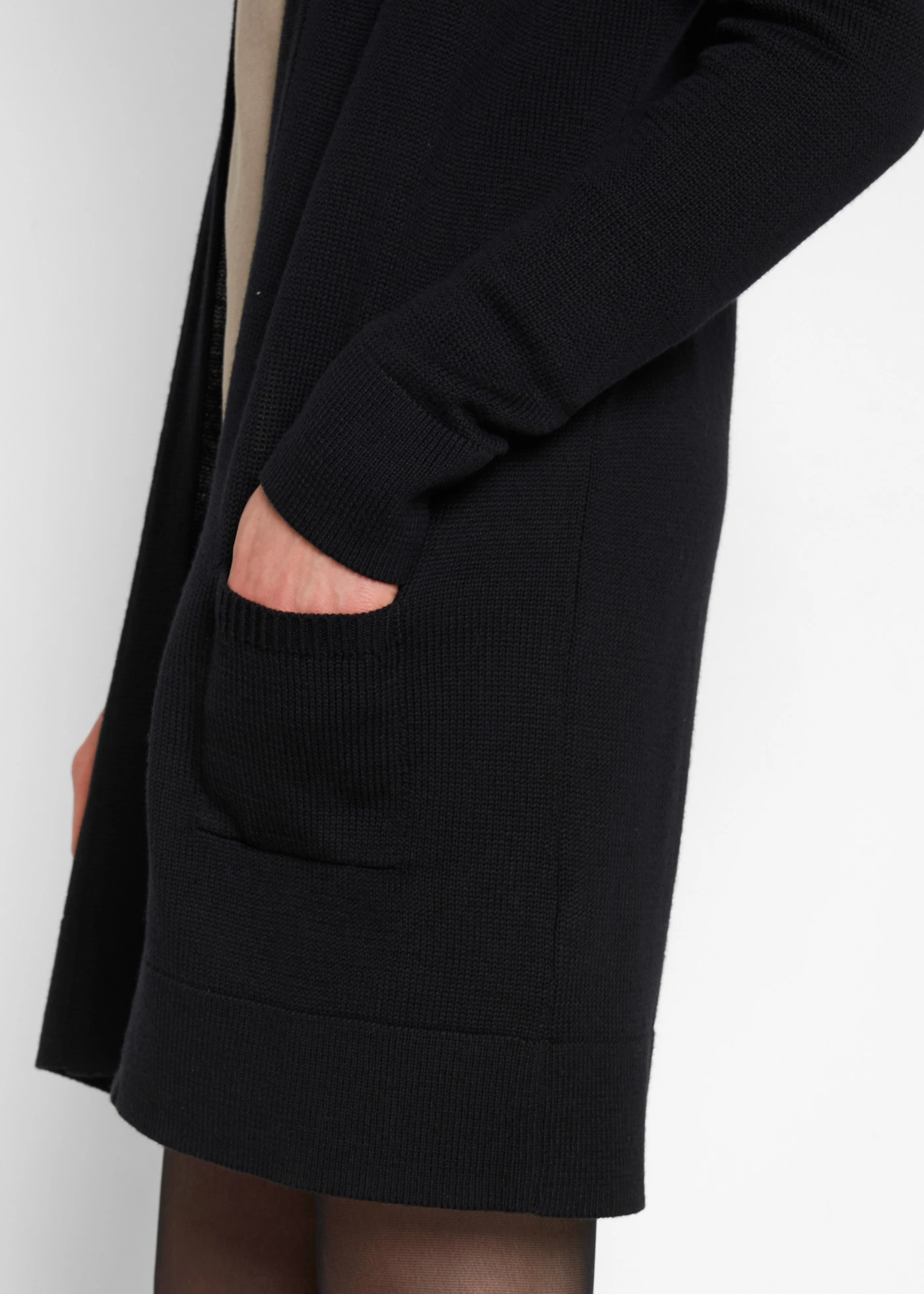 Dlouhý pletený kabátek, dlouhý rukáv • černá • bonprix obchod