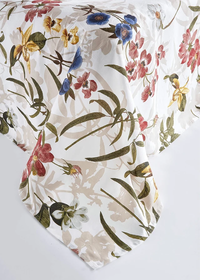 Cuvertură mare cu design floral, culoare: bej