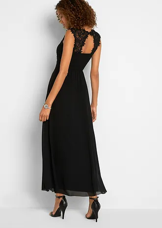 Maxi jurk met kant • zwart • bonprix online shop