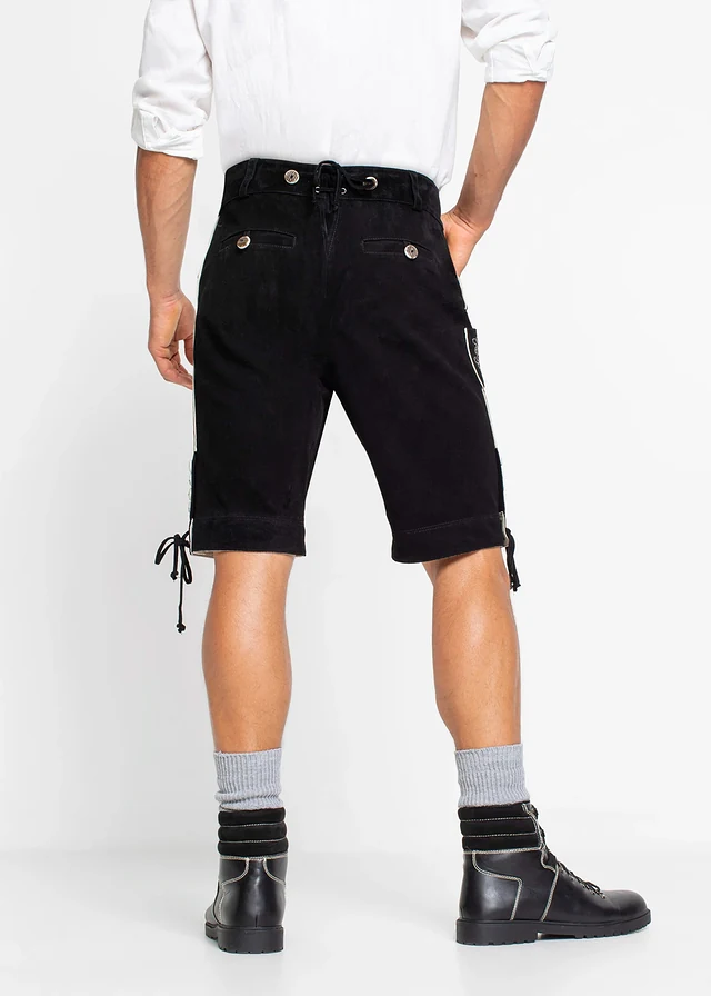 Culotte courte bavaroise en cuir Regular Fit • noir • product-page.page-title-suffix