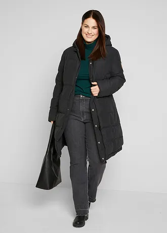 Longsleeve met col in een katoenmix (set van 2), Kleur: diepgroen+wit