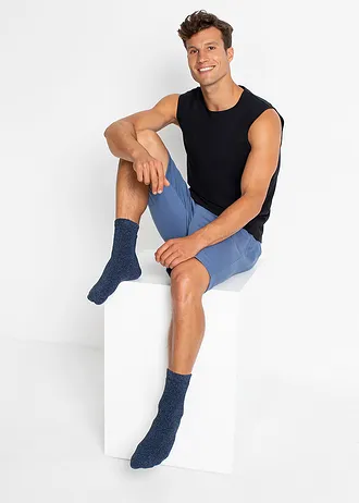 Frotté thermosokken (5 paar), Kleur: blauw-grijs-roze gemêleerd