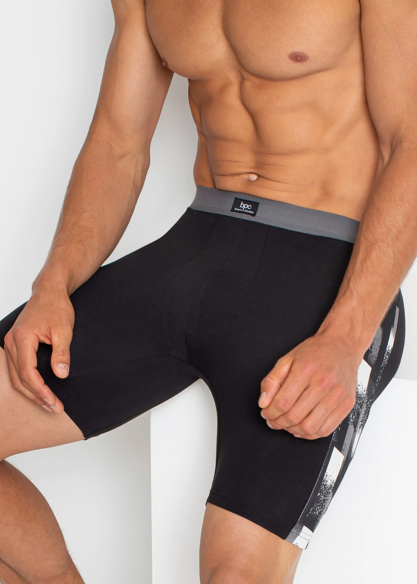 Lange boxershort met katoen (set van 2) • zwart gedessineerd • bonprix online shop