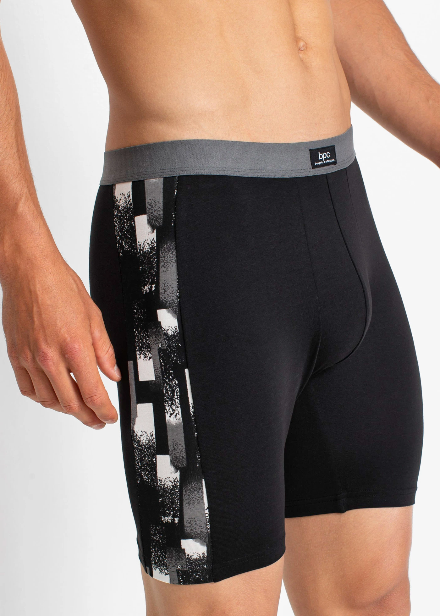 Lange boxershort met katoen (set van 2) • zwart gedessineerd • bonprix online shop