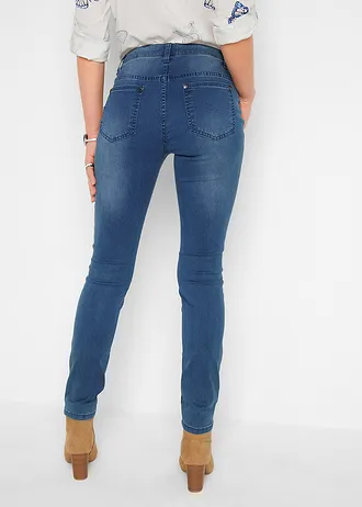 Skinny stretch jeans met mid waist, Kleur: blue stone