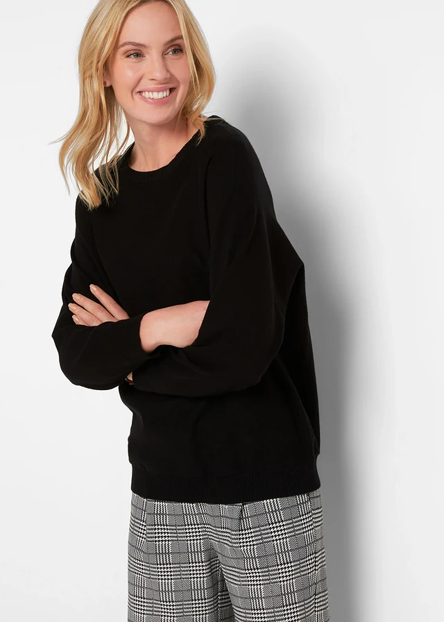 Trui met vleermuismouwen • zwart • product-page.page-title-suffix