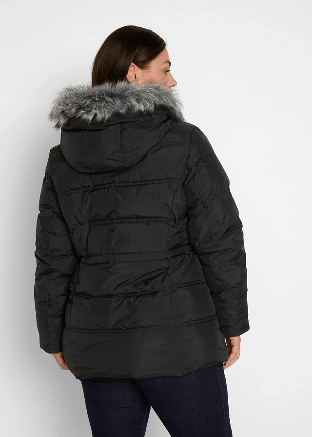 Veste matelassée à capuche, Couleur: noir