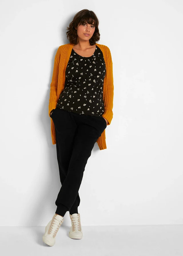 Zwangerschapsbroek van zachte knitwear, Kleur: zwart