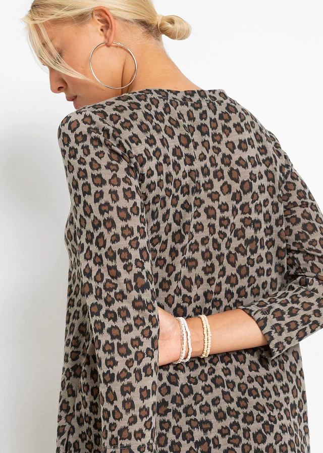 Robe en jersey, style ovoïde • marron léopard • product-page.page-title-suffix
