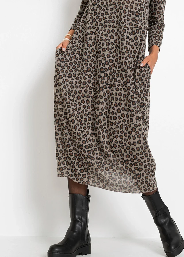 Robe en jersey, style ovoïde • marron léopard • product-page.page-title-suffix