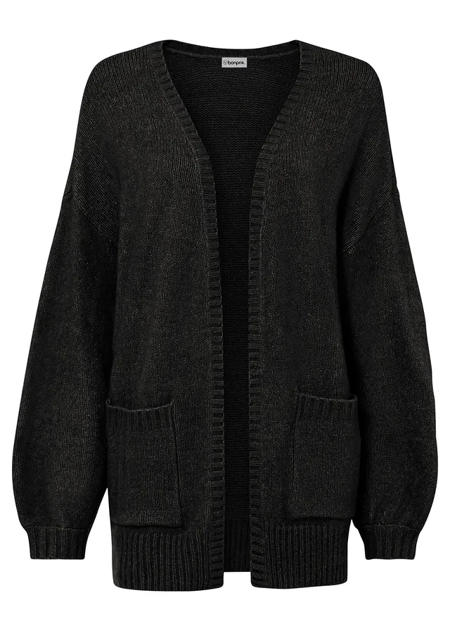 Kardigan oversize • czarny • sklep bonprix