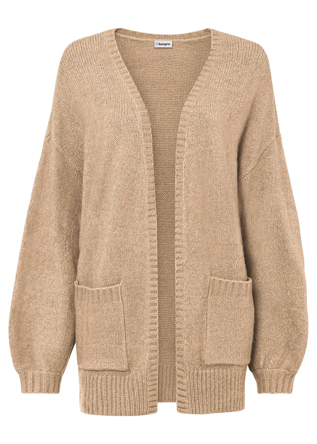 Pletený oversize kabátek • nová béžová melír • bonprix obchod