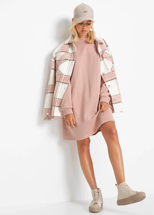 Robe molletonnée oversize, Couleur: rose vintage